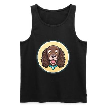 Boykin Spaniel Chien Race Dessin animé Kawaii Clipart - Débardeur bio Premium Homme - noir - Devant - AI Model Male 178 light (178cm)