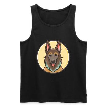 Belgische Groenendael Hunderasse Lustige Karikatur Kawaii - Männer Premium Bio Tank Top - Schwarz - Vorne - Michal (187cm)