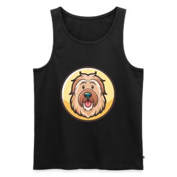 Briard Hund Rasse Cartoon Kawaii Clipart Tier Haustier - Männer Premium Bio Tank Top - Schwarz - Vorne - Michal (187cm)