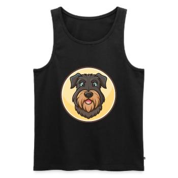 Schwarzer Russischer Terrier Hund Rasse Karikatur Kawaii Haustier - Männer Premium Bio Tank Top - Schwarz - Vorne - Michal (187cm)