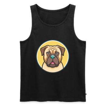 Bullmastiff Chien Race Drôle Dessin animé Kawaii Clipart - Débardeur bio Premium Homme - noir - Devant - Michal (187cm)