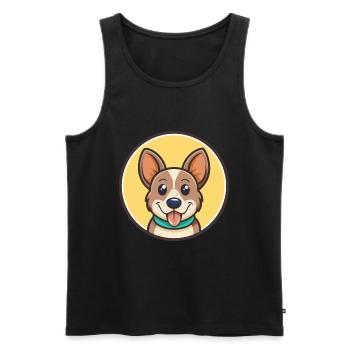 Ca Rater Mallorqui Hunderasse Karikatur Kawaii - Männer Premium Bio Tank Top - Schwarz - Vorne - AI Model Male 178 light (178cm)