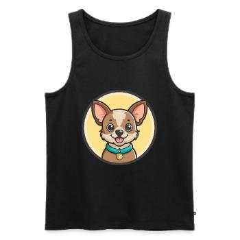Can De Chira Chien Race Dessin animé Kawaii Clipart Animal de compagnie - Débardeur bio Premium Homme - noir - Devant - AI Model Male 178 light (178cm)