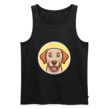 Chesapeake Bay Retriever Dog Breed Cartoon Kawaii - Men's Premium Organic Tank Top - black - Front - Michal (187cm)