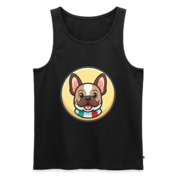 Chien Francais Dog Breed Cartoon Kawaii Clipart - Men's Premium Organic Tank Top - black - Front - Michal (187cm)