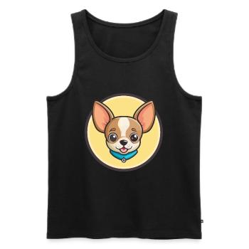 Chihuahua Dog Breed Cartoon Kawaii Clipart Animal - Men's Premium Organic Tank Top - black - Front - Michal (187cm)