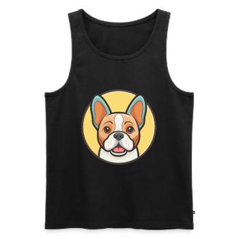 Chien Francais Blanc Et Orange Dog Breed Cartoon - Men's Premium Organic Tank Top - black - Front - Michal (187cm)