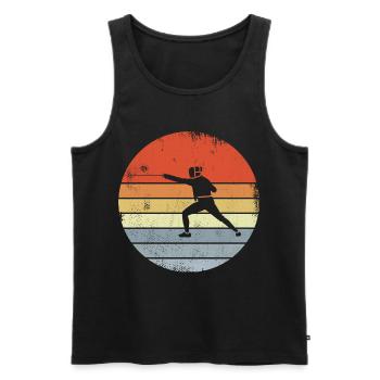 Vintage Fencing Sketch - Men's Premium Organic Tank Top - black - Front - AI Model Male 178 light (178cm)