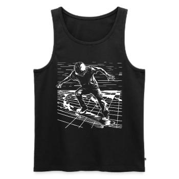 Skater Grafik - Männer Premium Bio Tank Top - Schwarz - Vorne - AI Model Male 178 light (178cm)