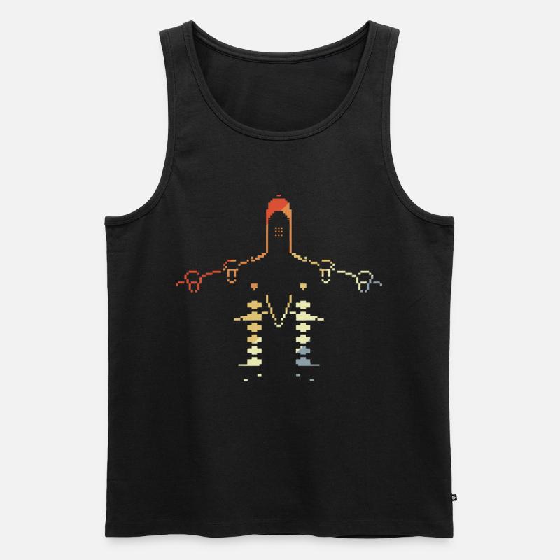 Flugzeug Pixelgrafik - Männer Premium Bio Tank Top - Schwarz