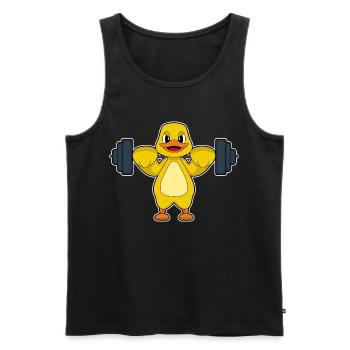 Culturiste Canard Bodybuilder Barbell Bodybuilding - Débardeur bio Premium Homme - noir - Devant - Michal (187cm)