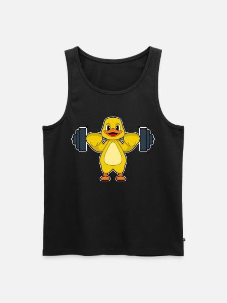 Duck Bodybuilder Barbell Bodybuilding - Men's Premium Organic Tank Top - black