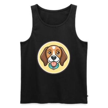 Deutsche Bracke Hunderasse Cartoon Kawaii Clipart - Männer Premium Bio Tank Top - Schwarz - Vorne - AI Model Male 178 light (178cm)