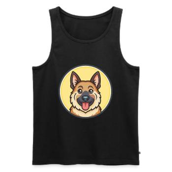 Dessin animé kawaii de race de chien de berger croate - Débardeur bio Premium Homme - noir - Devant - Michal (187cm)