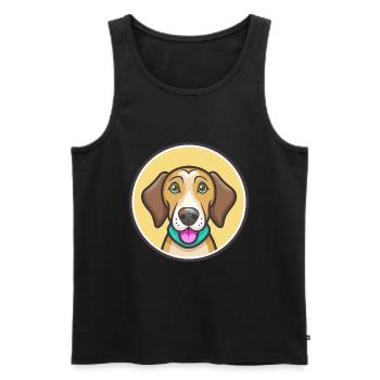 Chien de race crétoise, dessin animé kawaii, clipart pour animaux de compagnie - Débardeur bio Premium Homme - noir - Devant - AI Model Male 178 light (178cm)