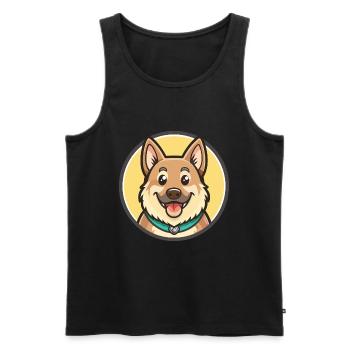 Chinook-Hunderasse, Zeichentrickfigur, Kawaii Clipart - Männer Premium Bio Tank Top - Schwarz - Vorne - Michal (187cm)