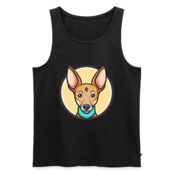 Cirneco Dell Etna Hunderasse Cartoon Kawaii Clipart - Männer Premium Bio Tank Top - Schwarz - Vorne - AI Model Male 178 light (178cm)