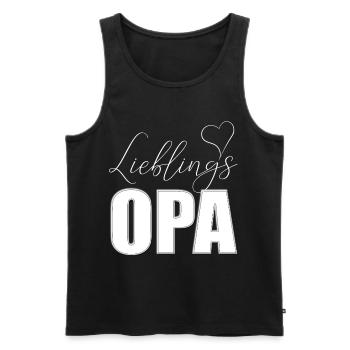 Lieblings Opa Lieblingsopa mit Herz - Männer Premium Bio Tank Top - Schwarz - Vorne - Michal (187cm)