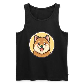 Finnischer Spitz Hund Rasse Cartoon Kawaii Clipart Haustier - Männer Premium Bio Tank Top - Schwarz - Vorne - AI Model Male 178 light (178cm)