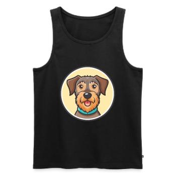 Deutscher Jagdterrier Hunderasse Karikatur Kawaii - Männer Premium Bio Tank Top - Schwarz - Vorne - Michal (187cm)