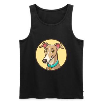 Galgo Español Hunderasse Cartoon Kawaii Clipart Haustier - Männer Premium Bio Tank Top - Schwarz - Vorne - Michal (187cm)
