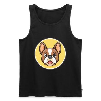 Grand Anglo Français Tricolore Chien Race Dessin animé - Débardeur bio Premium Homme - noir - Devant - Michal (187cm)