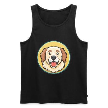 Grande Pyrénées Chien Race Dessin animé Kawaii Clipart - Débardeur bio Premium Homme - noir - Devant - Michal (187cm)