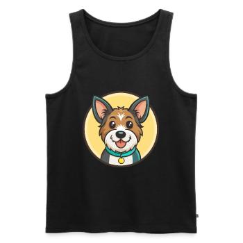 Möwe Terrier Hund Rasse Cartoon Kawaii Clipart Haustier - Männer Premium Bio Tank Top - Schwarz - Vorne - Michal (187cm)