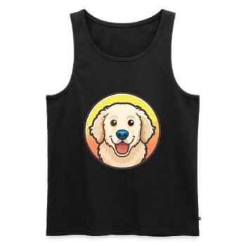 Kuvasz Hongrois Chien Race Dessin Animé Kawaii Clipart - Débardeur bio Premium Homme - noir - Devant - Michal (187cm)