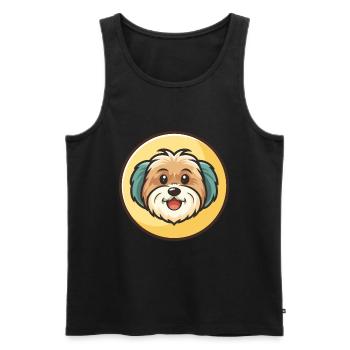 Havanese Dog Breed Colorful Cartoon Kawaii Clipart - Men's Premium Organic Tank Top - black - Front - Michal (187cm)