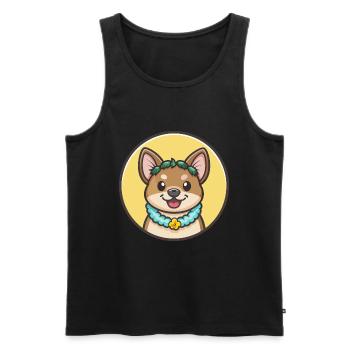Hawaïen Poi Chien Race Dessin animé Kawaii Clipart Animal de compagnie - Débardeur bio Premium Homme - noir - Devant - Michal (187cm)