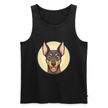 Manchester Terrier Dog Breed Cartoon Kawaii - Men's Premium Organic Tank Top - black - Front - AI Model Male 178 light (178cm)