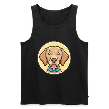 hongrois Vizsla chien race dessin animé Kawaii Clipart - Débardeur bio Premium Homme - noir - Devant - Michal (187cm)