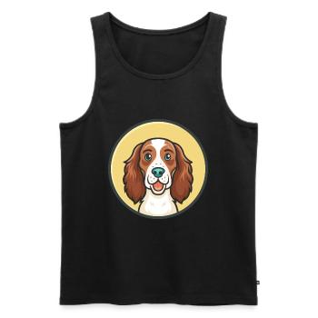 Irlandais Setter Rouge Et Blanc Chien Race Dessin animé drôle - Débardeur bio Premium Homme - noir - Devant - Michal (187cm)