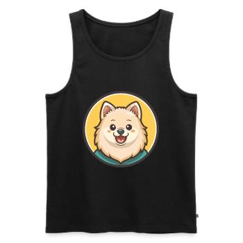 Spitz japonais chien race dessin animé Kawaii Clipart - Débardeur bio Premium Homme - noir - Devant - Michal (187cm)