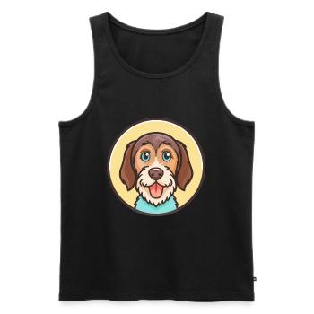 Chien courant à poil dur d’Istrie Race Dessin animé Kawaii - Débardeur bio Premium Homme - noir - Devant - Michal (187cm)