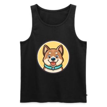 Kai Ken Chien Race Dessin Animé Personnage Kawaii Clipart - Débardeur bio Premium Homme - noir - Devant - Michal (187cm)