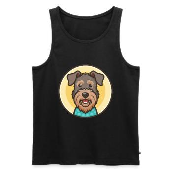 Kerry Blue Terrier Hunderasse Karikatur Kawaii - Männer Premium Bio Tank Top - Schwarz - Vorne - AI Model Male 178 light (178cm)