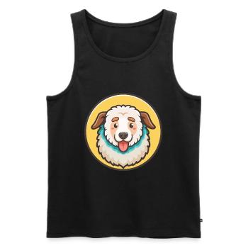Maremmano Abruzzese Sheepdog Dog Breed Cartoon Pet - Men's Premium Organic Tank Top - black - Front - Michal (187cm)