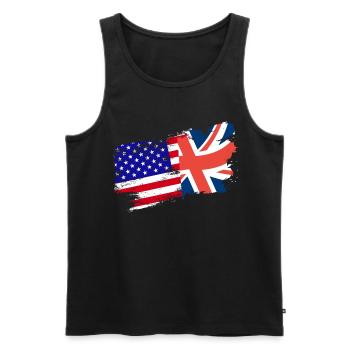 American Brithish Root - Men's Premium Organic Tank Top - black - Front - Michal (187cm)