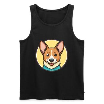 Portugiesische Podengo Hunderasse Karikatur Kawaii - Männer Premium Bio Tank Top - Schwarz - Vorne - Michal (187cm)