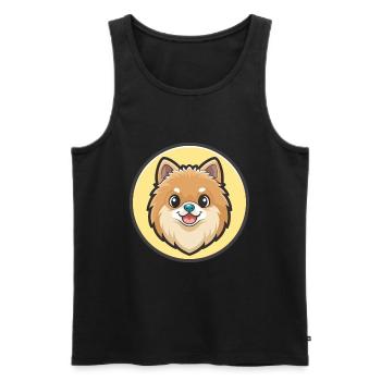 Pommersche Deutsche Spitz Hunderasse Karikatur Kawaii - Männer Premium Bio Tank Top - Schwarz - Vorne - Michal (187cm)