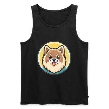 Nordic Spitz Dog Breed Cartoon Kawaii Clipart Pet - Men's Premium Organic Tank Top - black - Front - Michal (187cm)