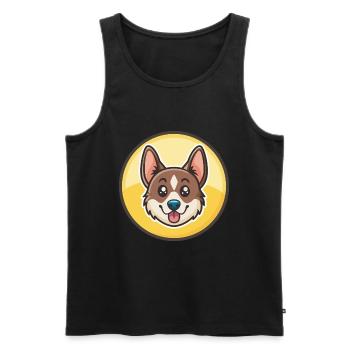 Nouvelle-Zélande Race Chien Drôle Dessin Animé Kawaii Clipart - Débardeur bio Premium Homme - noir - Devant - Michal (187cm)