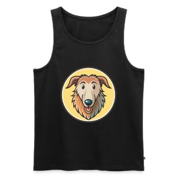 Pampas Deerhound Chien Race Dessin animé Kawaii Clipart - Débardeur bio Premium Homme - noir - Devant - Michal (187cm)