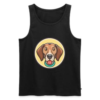 Plott Hound Hund Rasse Lustige Karikatur Kawaii Clipart - Männer Premium Bio Tank Top - Schwarz - Vorne - AI Model Male 178 light (178cm)