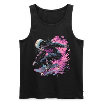 Skateboarder Mädchen - Männer Premium Bio Tank Top - Schwarz - Vorne - Michal (187cm)