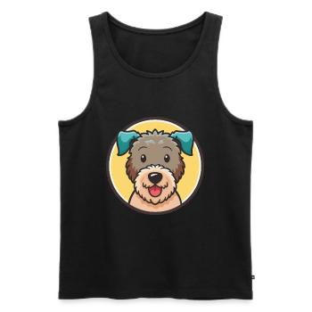 Pumi Hunderasse Cartoon Kawaii Clipart Illustration - Männer Premium Bio Tank Top - Schwarz - Vorne - Michal (187cm)