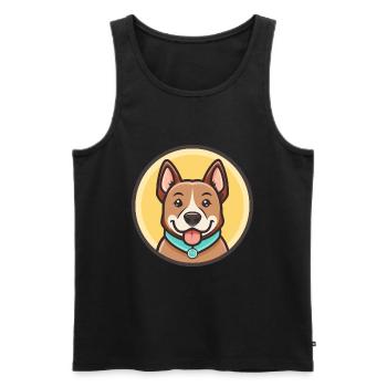 Sapsali Dog Breed Cartoon Character Kawaii Clipart - Men's Premium Organic Tank Top - black - Front - Michal (187cm)