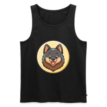 Schipperke Chien Race Dessin animé Kawaii Clipart Animal - Débardeur bio Premium Homme - noir - Devant - Michal (187cm)